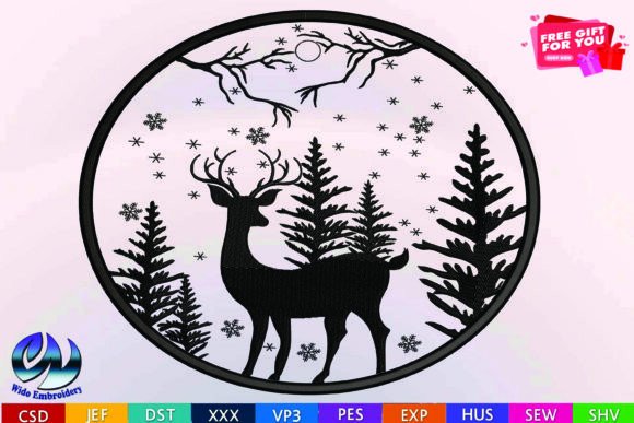 Deer Embroidery, 10 Formats Review for Sellers